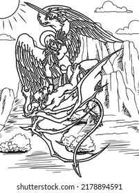 angels versus demons coloring book page