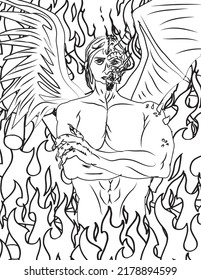 angels versus demons coloring book page
