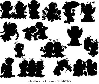 Download Baby Angel Silhouette Images, Stock Photos & Vectors ...