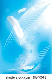 Angel's white feather. Background made with meshes.