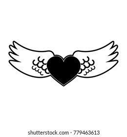 Angels wings with heart