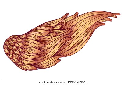 Angels wings. Ornamental Boho Chic Style Elements. Vector illustration. Tattoo template. Trendy hand drawn tribal symbol collection. Hippie design elements.