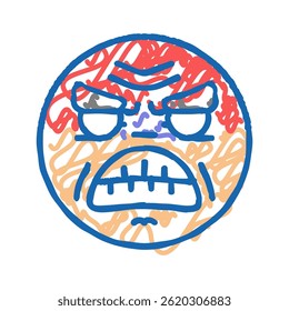 anger ícone de doodle agressivo vetor de esboço. sinal agressivo de raiva. ilustração de símbolo isolado