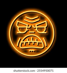 anger aggressive neon light sign vector. anger aggressive illustration