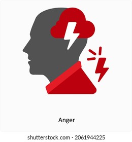 Concepto de Icono de ira o ansiedad