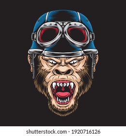 anger ape biker vector logo