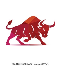 Ilustración vectorial de diseño de logotipo de Anger Bull