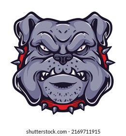 logotipo vectorial de la cabeza del bulldog de ira