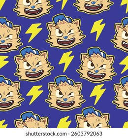 Anger Cat and Electric Storm Repeating Pattern