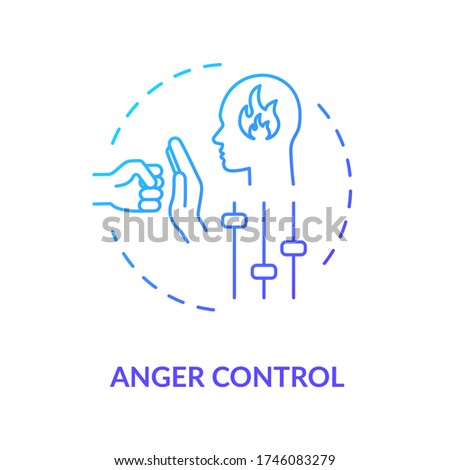 Anger control concept icon. Self improvement, personal growth, stress management idea thin line illustration. Controling negative impulses. Vector isolated outline RGB color drawing