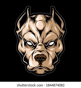 anger dog head vector illustration