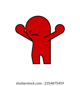 Anger emotion icon. Angry red man symbol. Rage concept
