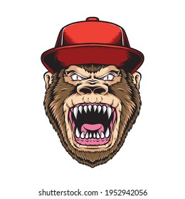 vectores de gorilla de ira con capuchas