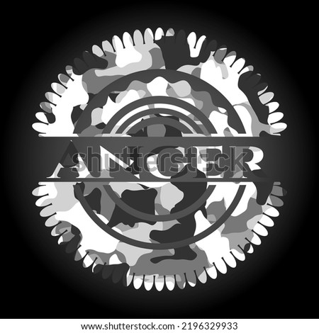 Anger grey camo emblem. Vector Illustration. 