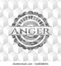 Anger grey emblem with cube white background