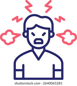 Anger Icon Color Vector Illustration