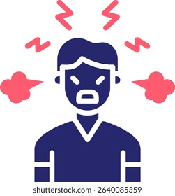 Anger Icon Fill Vector Illustration