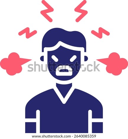 Anger Icon Fill Vector Illustration