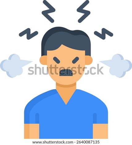 Anger Icon Flat Vector Illustration