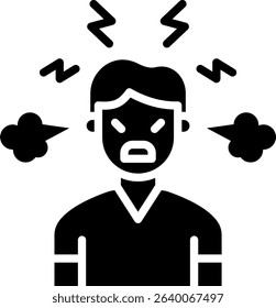 Anger Icon Glyph Vector Illustration