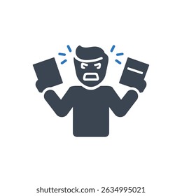 Anger Icon Isolated On White Background