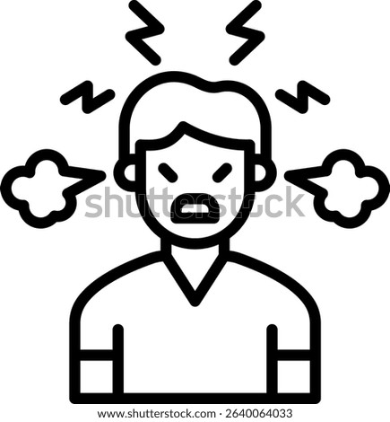 Anger Icon Line Vector Illustration