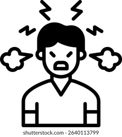 Anger Icon Mixed Vector Illustration
