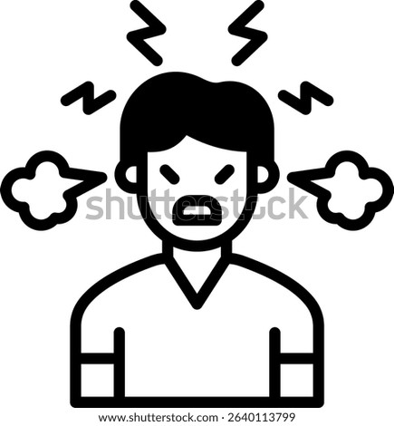 Anger Icon Mixed Vector Illustration