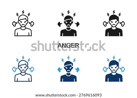Anger Icon Multi Style Vector Illustration