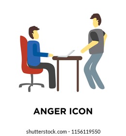 Anger icon vector isolated on white background, Anger transparent sign