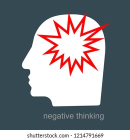 Anger and irritation, anxiety, easy to explode, feeling mental tension, destructive thoughts, experiencing stress, panic attack, hysteric behavior, mental attitude icon vector flat illustration