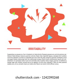 Anger and irritation concept banner template in flat style