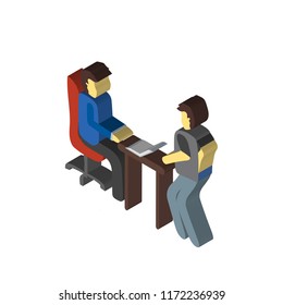 Anger isometric left top view 3D icon