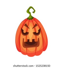 Anger at the jack lantern. Vector illustration.