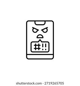 Anger Management App, Comunicação, Ícone, Negativo