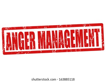 Anger management grunge rubber stamp on white, vector illustration