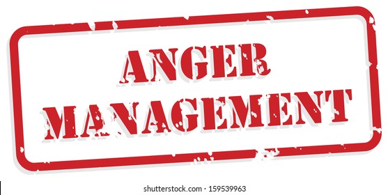 Anger management red rubber stamp vector for mental health concept