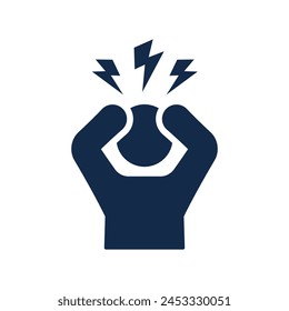 Anger management solid icon. Vector illustration isolated on white.