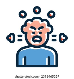 Anger Management Vector Thick Line Filled Dark Colors Icons For Personal And Commercial Use.
