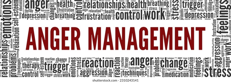 Anger Management word cloud conceptual design isolated on white background.
