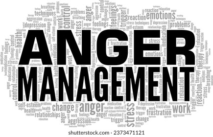 Anger Management word cloud conceptual design isolated on white background.