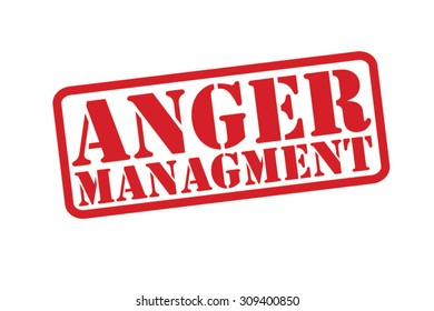 ANGER MANAGMENT red Rubber Stamp vector over a white background.