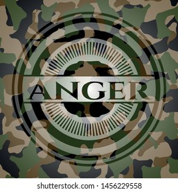 Anger on camouflage pattern. Vector Illustration. Detailed.