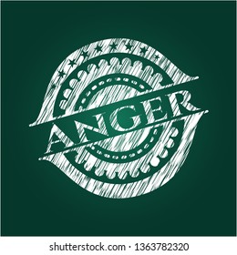 Anger on chalkboard
