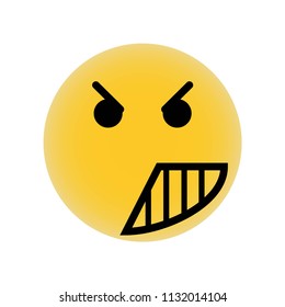 Anger on emoticon face of rounded square outline icon vector icon. Simple element illustration. Anger on emoticon face of rounded square outline symbol design. Can be used for web and mobile.