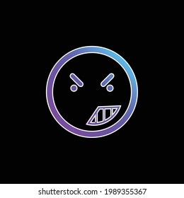 Icono del vector de gradiente azul de contorno cuadrado redondeado