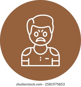 Anger Outline Circle Style Icon Design