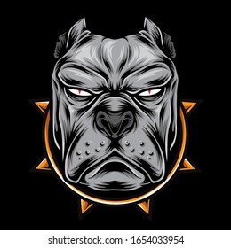 logotipo vectorial del cabezal de pitbull de ira