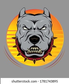 Anger Pitbull head vector logo