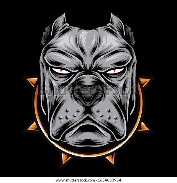 Anger Pitbull Head Vector Logo Stock Vector (Royalty Free) 1654033954